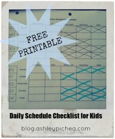 daily schedule checklist for kids