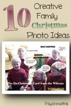 
                    
                        10 Creative Family Christmas Photo Ideas. Whether you want creative or cards with humor, I've got you covered!
                    
                