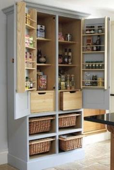 
                    
                        No pantry space? Turn an old tv armoire into a pantry cupboard ... I'll bet these things are all over the place since flatscreen tvs arrived on the market!
                    
                