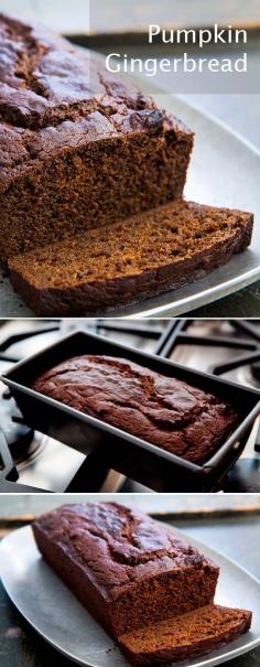 
                    
                        Perfect fall snack or dessert—pumpkin gingerbread with ginger pumpkin spice. On SimplyRecipes.com
                    
                