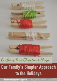 
                    
                        How can we slow down and honor God through our creativity this Christmas? This mom shares how Christmas crafting can create simple family holiday joy and honor Christ too. 12 Days of Christmas Teachable Moments by Vibrant Homeschooling
                    
                