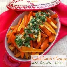 
                    
                        Roasted Carrot Parsnips Cilantro Salsa | Teaspoonofspice.com  A special yet healthy side for the holidays (and all winter long....)
                    
                