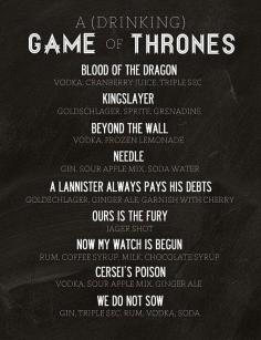 Game of Thrones drinking game?!?