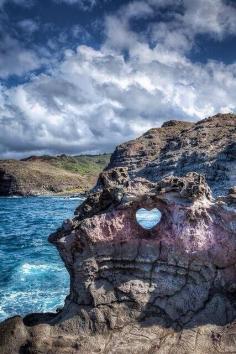 
                    
                        Heart shaped rocked, near Makena Blowhole: Maui, HI. Sun, sand and surf, Perfect!
                    
                