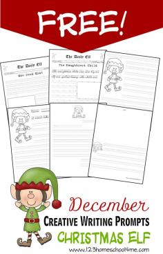 
                    
                        FREE December Creative Writng Prompts - Christmas Elf for kindergarten and elementary age kids
                    
                