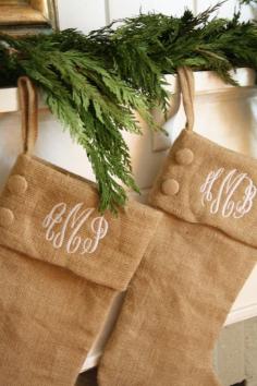 
                    
                        monogrammed burlap stockings
                    
                