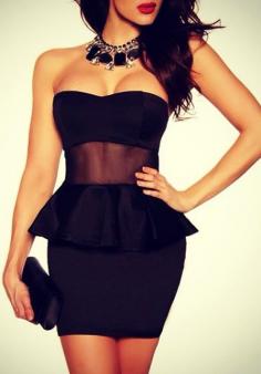 
                    
                        Bodycon Peplum Dress - Black; I wish I went out more so I can buy dresses like this !! They're so cute
                    
                