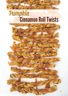 
                    
                        Pumpkin Cinnamon Roll Twists via @Deanna Segrave-Daly, RD Frozen puff pastry makes these holiday treats a snap to make! (lower in sugar too)
                    
                