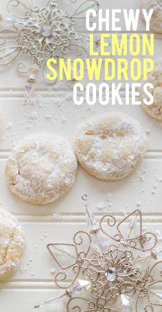 
                    
                        Chewy Lemon Snowdrop Cookies are perfectly little pillows of chewy lemonness. They look unassuming, but might be the best cookie ever made!
                    
                