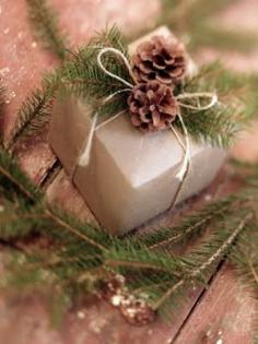 
                    
                        Gift Wrapping Ideas: For an elegant and natural gift, tie pine cones, small branches and other items from nature on with raffia ribbon. Using brown paper bags with the writing on the inside, tissue paper and other re-purposed papers, will make your gift eco-friendly.
                    
                