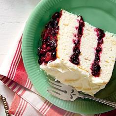 
                    
                        White Cake with Cranberry Filling and Orange Buttercream | This cake will be the star of your holiday meal. Your guests will be begging for the recipe.
                    
                
