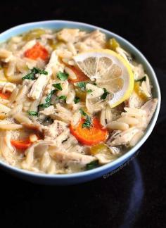 
                    
                        Lemon Chicken Orzo Soup This Lemon Chicken Orzo Soup is a great bowl of comfort, and dare say better than the Panera-inspired original
                    
                