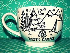 
                    
                        Coffee Mug: Happy Camper Large18oz Hand by WholeWildWorld on Etsy
                    
                