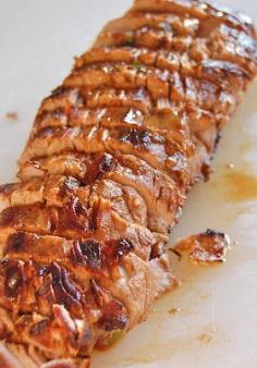 
                    
                        Pork Tenderloin - so good! The pan sauce is what it is all about. We dipped our bread in it!!! (marinated in olive oil, soy sauce, red wine vinegar, lemon juice, Worcestershire sauce, parsley, dry mustard, pepper and garlic)
                    
                