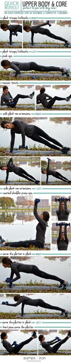 
                    
                        upper body and core workout
                    
                