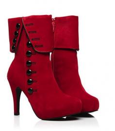 
                    
                        Red high heel boots. How cool and in my favorite color!! Will go good with white jeans.
                    
                
