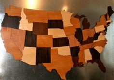 
                    
                        Large Laser Cut Stained Birch Wood Magnetic Puzzle Map of the United States
                    
                