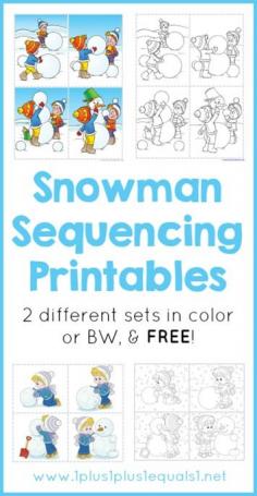 
                    
                        Snowman Sequencing Printables free from @{1plus1plus1} Carisa
                    
                