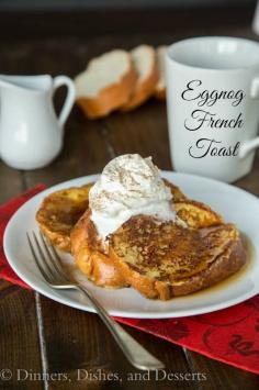 
                    
                        Eggnog French Toast is the perfect breakfast for any holiday morning.  All the great flavors of eggnog in a delicious breakfast.
                    
                