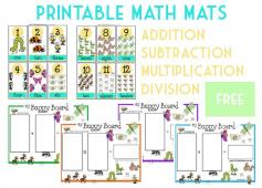 
                    
                        Free Printable Math Mats.  Simple ways to make learning fun, includes Addition, Subtraction, Multiplication and Division.
                    
                