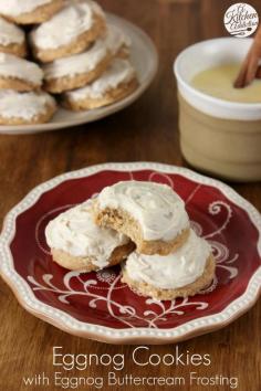 
                    
                        Eggnog Chai Cookies with Eggnog Buttercream Frosting l www.a-kitchen-add...
                    
                