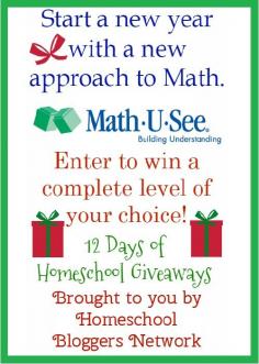 
                    
                        Math U See 12 Days of Homeschool Giveaways
                    
                