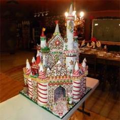 
                    
                        Gingerbread Castle -- Completely edible, this stands over three feet tall with candy mosaics and handmade candy fairies. It's made from 11 batches of gingerbread, 20 batches of icing and pounds of candy and cookies.
                    
                