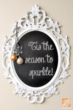 
                    
                        Decorating Ideas for Christmas: Painted Frame with Chalkboard Holiday Message,Monica's Christmas decorating ideas! | @Monica Benavidez
                    
                