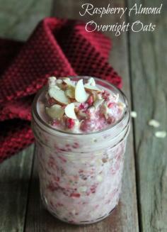 
                    
                        Raspberry Almond Overnight Oats 322 calories and 8 weight watchers points plus
                    
                
