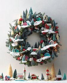 
                    
                        Magical Village-Themed Christmas Wreath | Martha Stewart
                    
                
