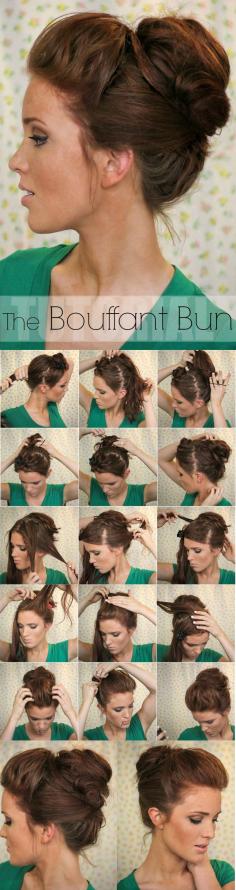 
                    
                        Super Easy Knotted Bun Updo and Simple Bun Hairstyle Tutorials .. that looks like a lot of steps, but I will give it a try one day
                    
                