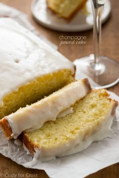 
                    
                        A single loaf of Champagne Pound Cake is perfect for any celebration! Triple the champagne flavor in the cake, glaze, and frosting!
                    
                