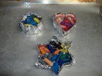 
                    
                        Use peeled and broken crayons to make new crayons using cookie cutters!
                    
                