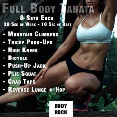 
                    
                        Full Body Tabata Workout Link as pictures of each workout www.dailyhiit.com...
                    
                