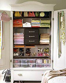 
                    
                        Ohhh...maybe I could do an accessories armoire...a place just for purses, shoes, jewelry, scarves, etc...
                    
                
