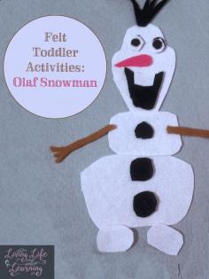 
                    
                        Easy to make felt toddler activities from their favorite movie frozen - Olaf!
                    
                