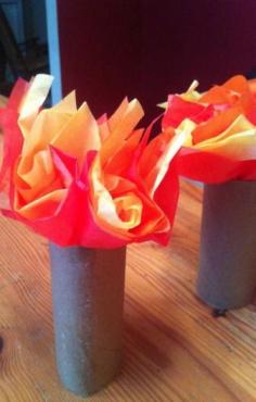 
                    
                        Kids Crafts: Olympic Torch Craft - Could make rectangular on bottom and use as Minecraft torch centerpieces for food table.
                    
                