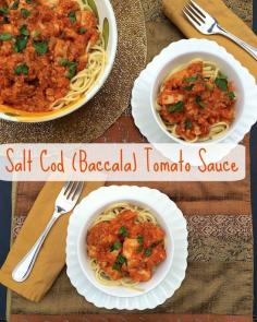 
                    
                        Baccala (Salt Cod) Tomato Sauce served over your favorite pasta for #7Fish dinner - a Christmas Eve tradition via @Teaspoon of Spice.com
                    
                