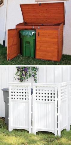 
                    
                        Hide your unsightly trash cans behind lattice, or build/buy a storage shed for the cans (17 Easy and Cheap Curb Appeal Ideas Anyone Can Do)
                    
                