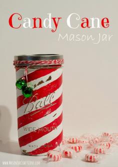 
                    
                        Candy Cane Painted Mason Jar * Mason Jar Crafts Love
                    
                