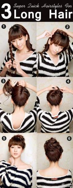 
                    
                        3 Super Quick Hairstyles For Long Hair
                    
                