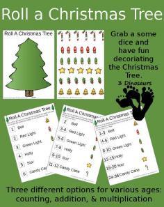 
                    
                        Free Roll a Christmas Tree - with counting, addition and multiplication - 3Dinosaurs.com
                    
                