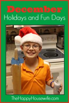 
                    
                        December Holidays and Fun Days | The Happy Housewife
                    
                