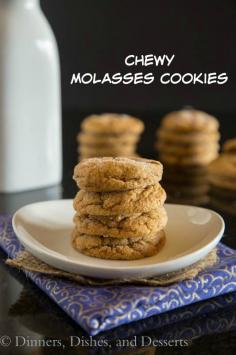 
                    
                        Chewy Molasses Cookies - Perfectly spiced, tender and chewy molasses cookie that are perfect for any holiday baking tray!
                    
                