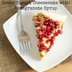 
                    
                        greek yogurt cheesecake with pomegranate syrup
                    
                