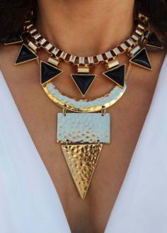 
                    
                        Statement necklaces.
                    
                