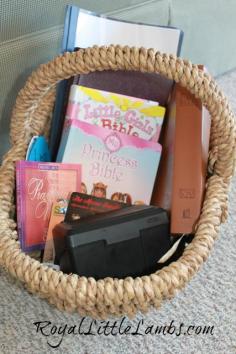 
                    
                        Bible basket - A convenient basket for kids quiet time. | royallittlelambs....
                    
                