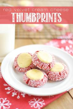 
                    
                        These Red Velvet Thumbprints are a cookie and cheesecake in one! Perfect for Christmas cookie plates and dangerously delicious.
                    
                