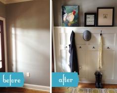 Kotori {life. inspired.}: DIY: Entry Mud Room for when we need to increase the small coat hanger just inside the door!
