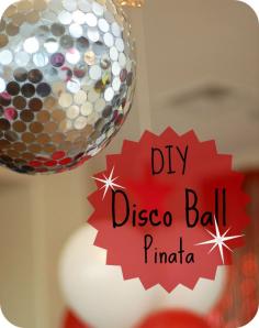 
                    
                        disco ball pinata (instead of this i think i'll spray paint some styrofoam balls silver and glue the sequin things to make decorations and i'll make a guitar pinata)
                    
                
